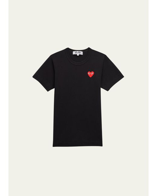 CDG Play Heart Logo Short-Sleeve Cotton T-Shirt