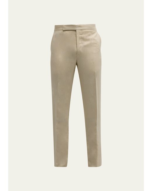 Ralph Lauren Purple Label Gregory Hand-Tailored Linen-Silk Trousers