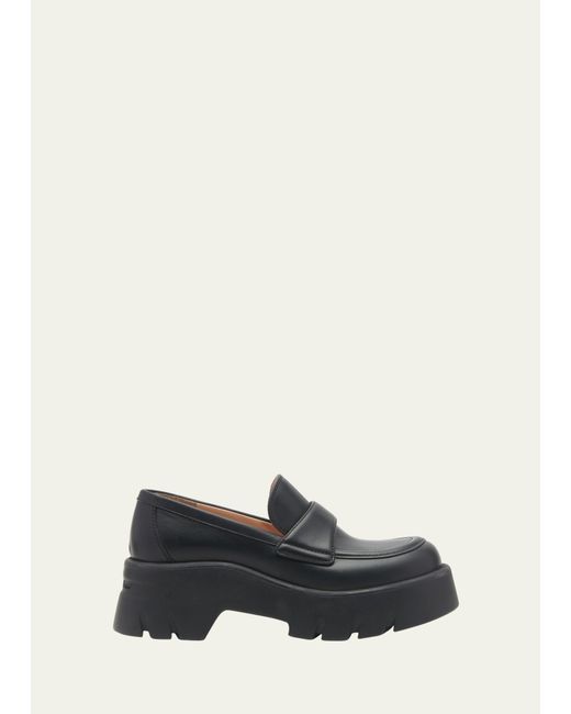 Gianvito Rossi Leather Casual Lug-Sole Loafers