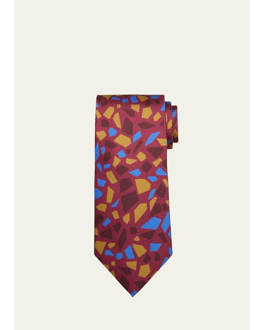 Charvet Geometric-Print Silk Tie