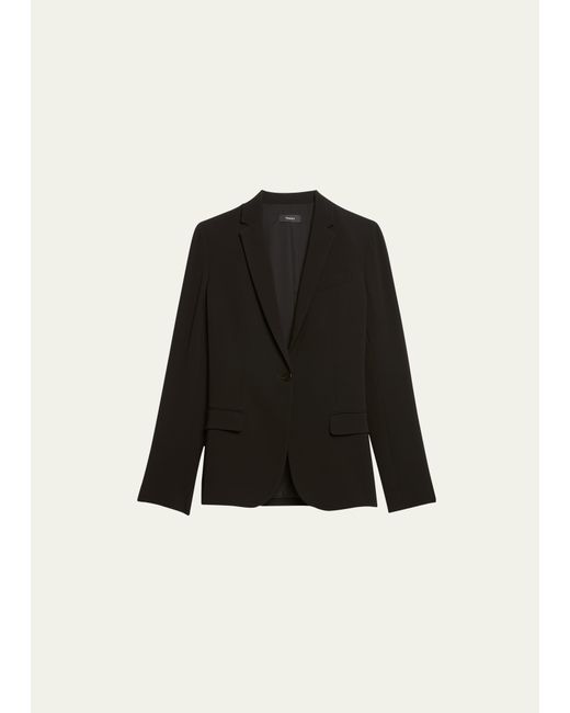 Theory Admiral Crepe One-Button Staple Blazer