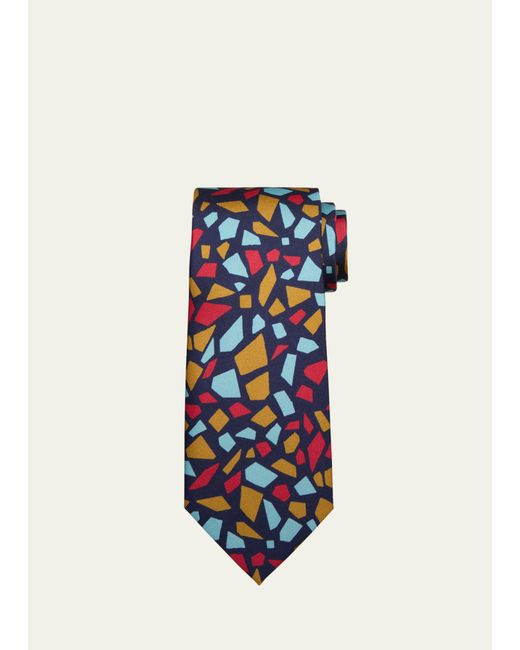 Charvet Geometric-Print Silk Tie