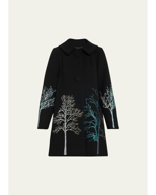 Libertine Forest Crystal-Embellished Peter Pan Collar Coat
