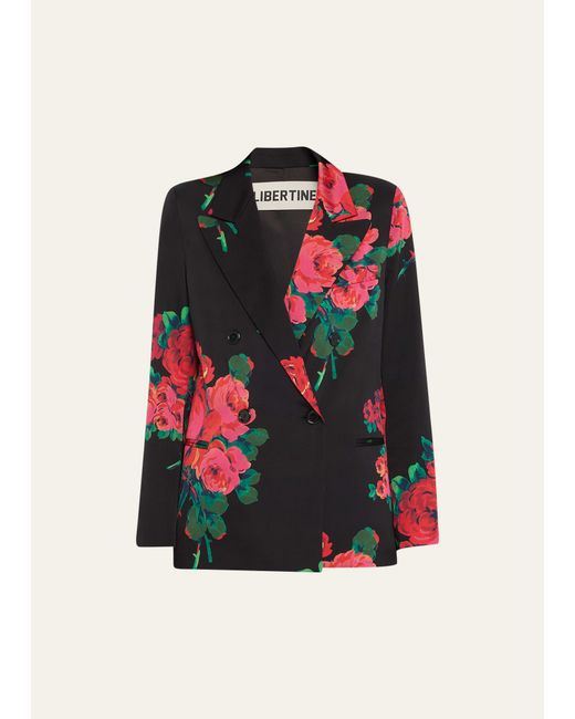 Libertine Seville Rose-Print Double-Breasted Jacket