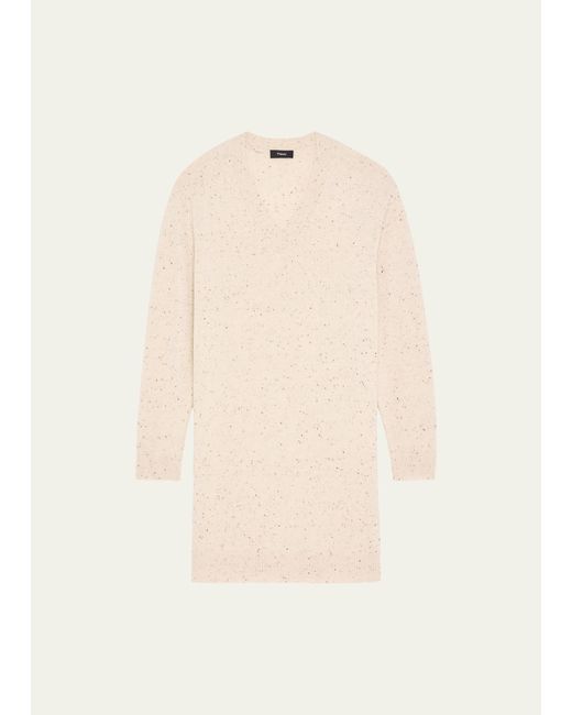 Theory Wool-Cashmere Short Donegal Sweater Dress