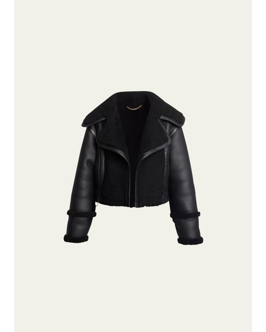 Victoria Beckham Shearling Leather Jacket