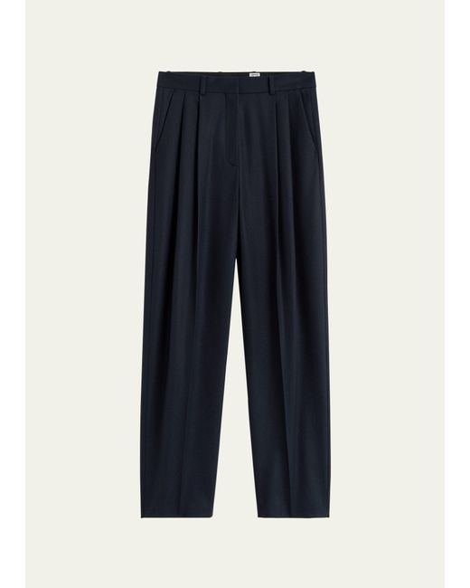 Totême Double-Pleated Straight-Leg Tailored Trousers