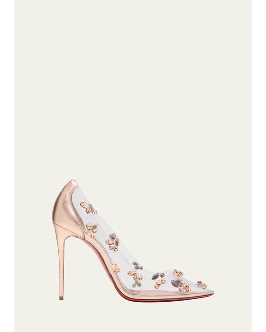 Christian Louboutin Degraqueen Clear Embellished Sole Pumps