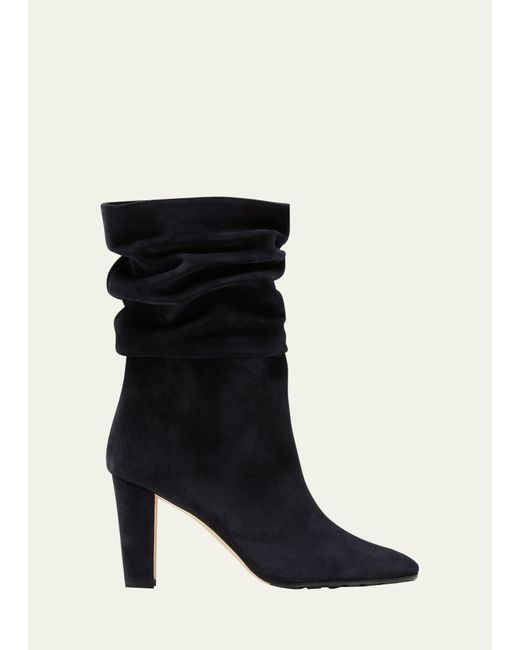 Manolo Blahnik Calasso Suede Slouchy Ankle Booties
