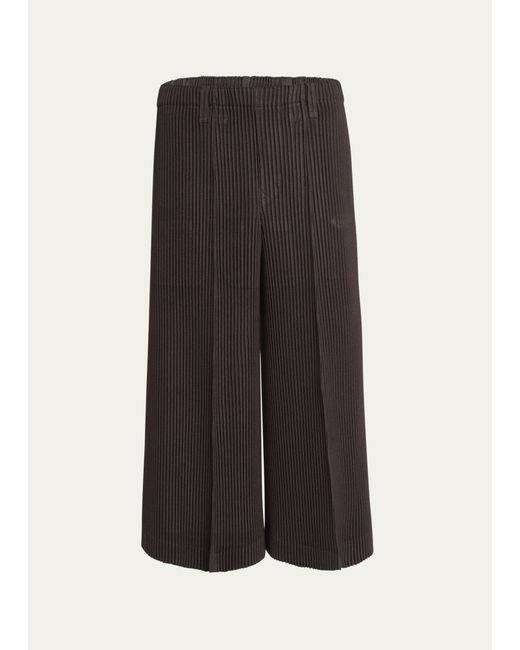 Homme Pliss Issey Miyake Pleated Polyester Cropped Pants