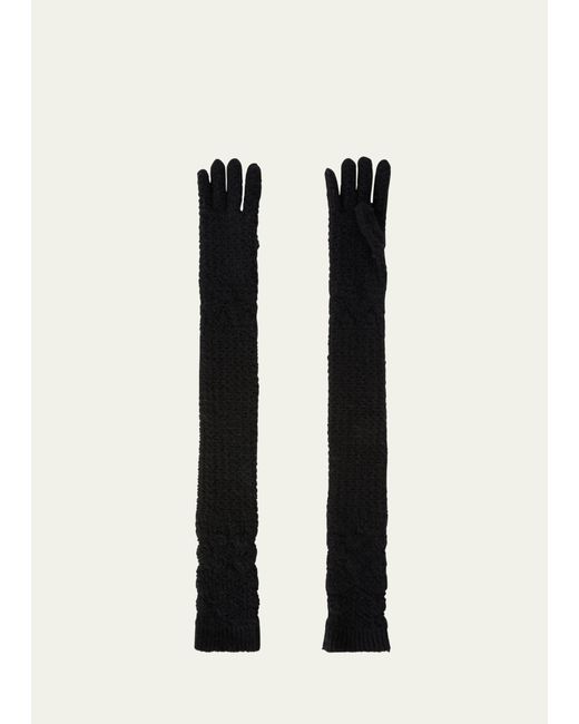 Loro Piana Long Knit Cashmere Gloves