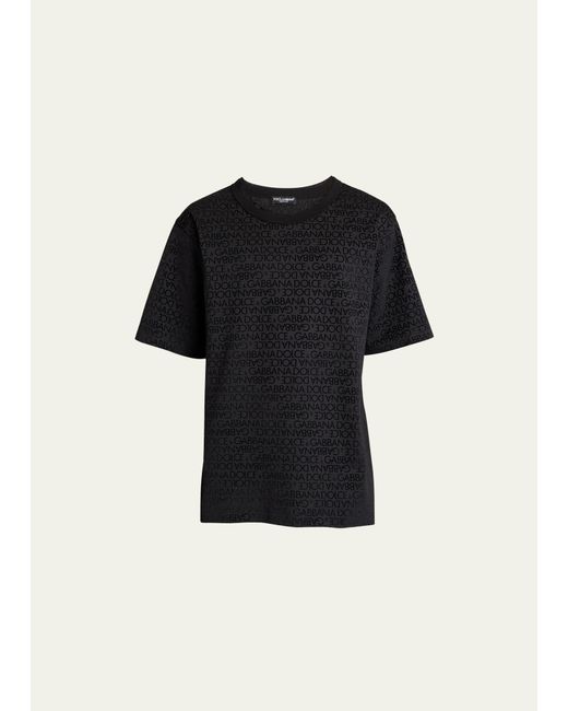 Dolce & Gabbana Allover Flocked Logo T-Shirt