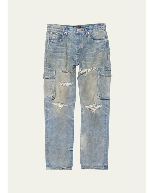 Purple Relaxed Dirty Cargo Jeans