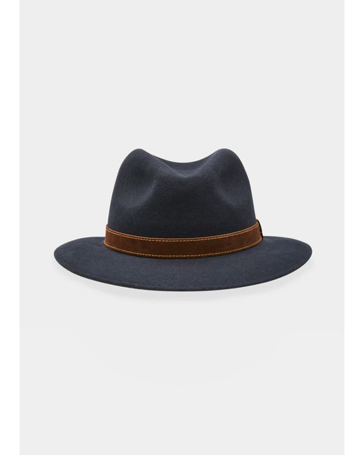 Borsalino Alessandria Leather-Band Wool Fedora Hat