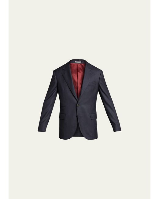 Brunello Cucinelli Chalk Stripe Super 150s Wool Suit