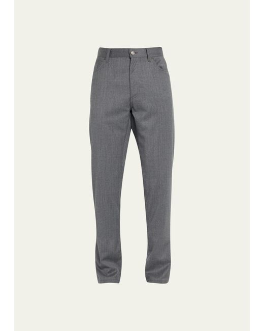 Z Zegna Wool Flannel Straight 5-Pocket Pants