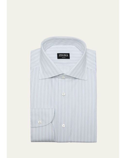 Z Zegna Trecapi Cotton Micro-Stripe Dress Shirt