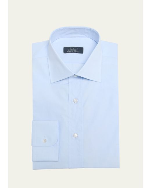 Bergdorf Goodman Micro-Plaid Cotton Dress Shirt