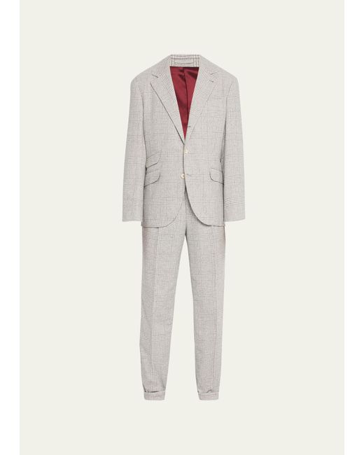 Brunello Cucinelli Plaid Cashmere-Blend Suit