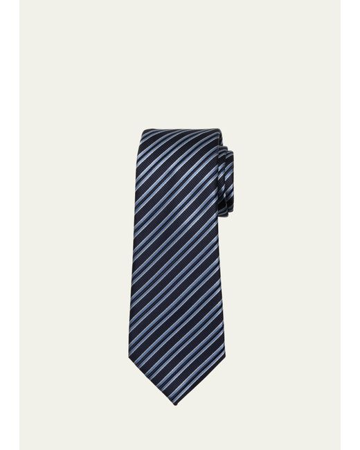 Giorgio Armani Silk-Cotton Stripe Tie