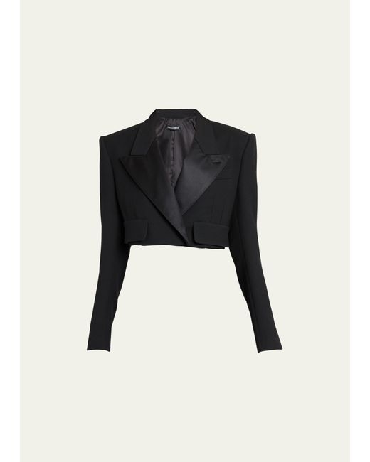 Dolce & Gabbana Cropped Wool Tuxedo Jacket