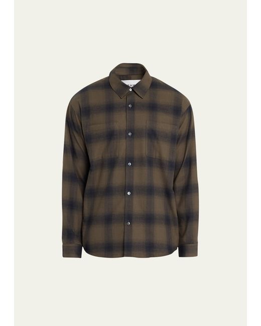 Frame Plaid Flannel Button-Down Shirt