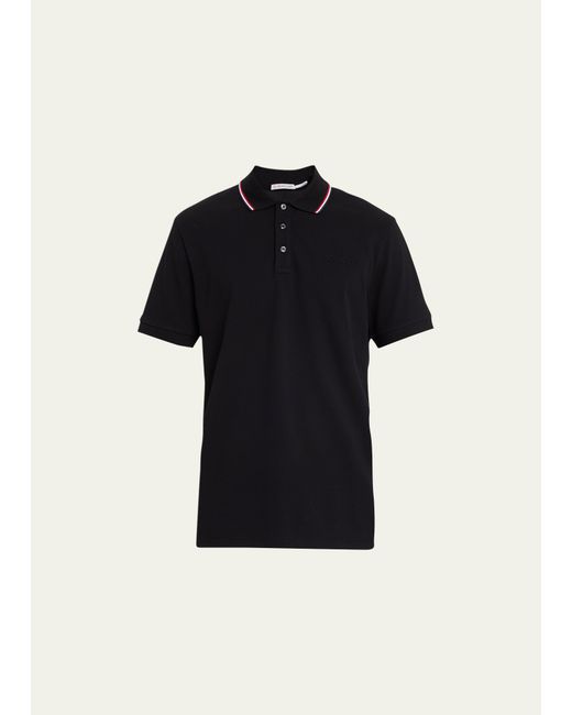 Moncler Archivio Pique Tipped-Collar Polo Shirt