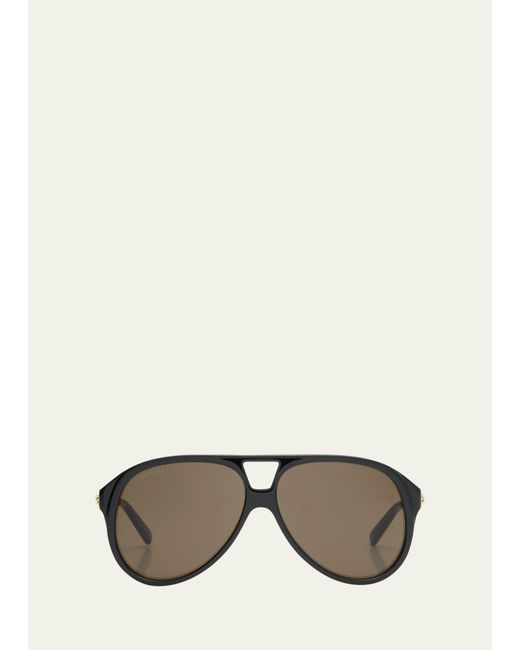 Gucci Archive Details Acetate Aviator Sunglasses