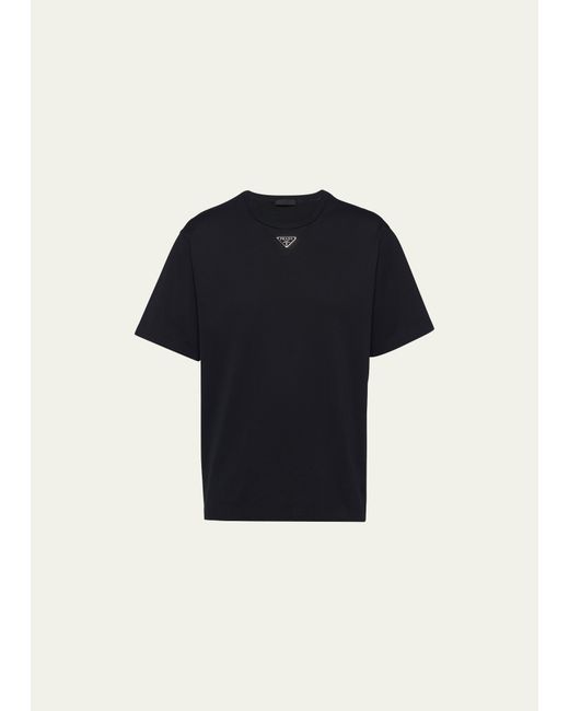 Prada Jersey Triangle Logo T-Shirt