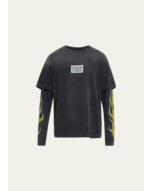 Givenchy Faded Double-Layer Flame T-Shirt