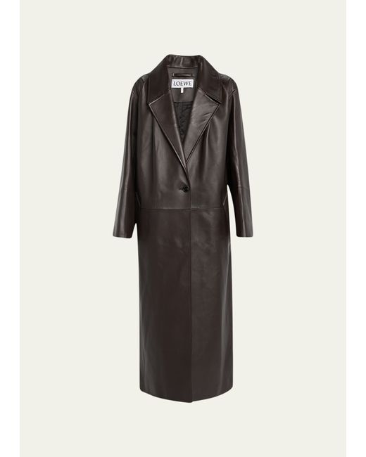 Loewe Long Leather Tailored Coat