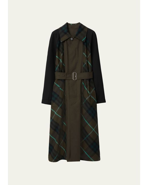 Burberry Reversible Check Water-Resistant Belted Coat