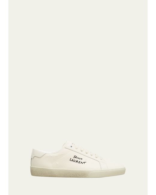 Saint Laurent SL/06 Canvas Embroidered Logo Sneakers