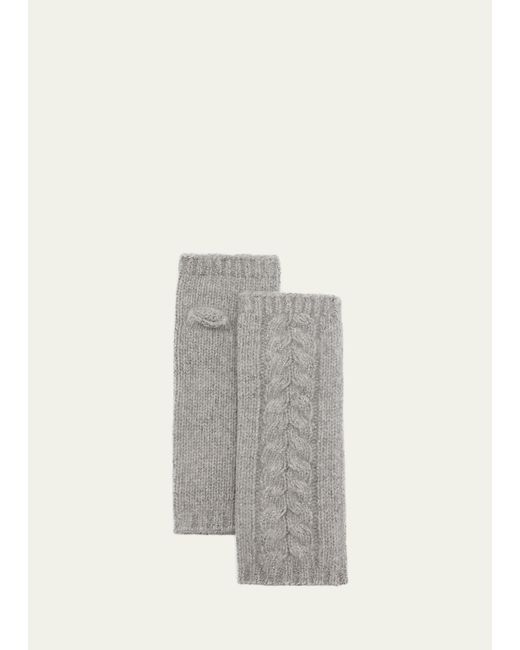 Portolano Shimmery Cable Knit Cashmere Gloves