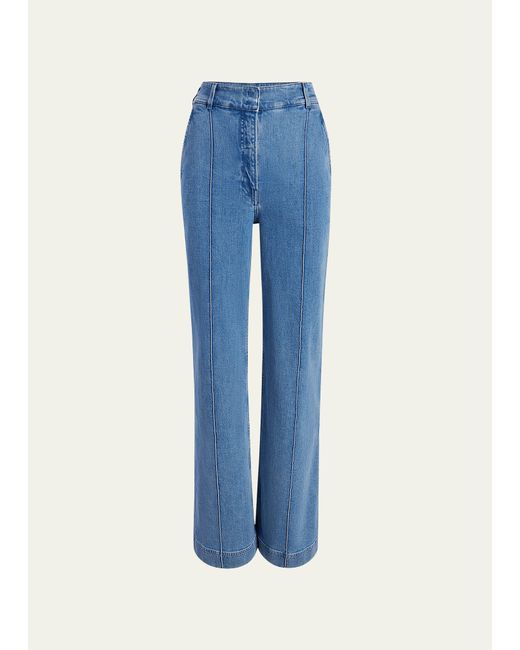 Another Tomorrow High-Waisted Wide Leg Denim Pants