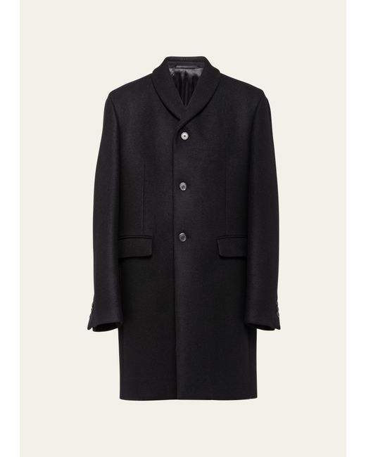 Prada Darted Wool-Cashmere Topcoat