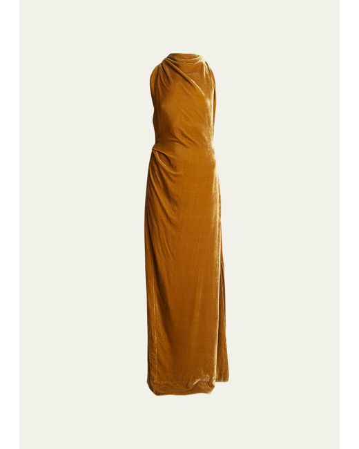 Proenza Schouler Faye Twisted Backless Velvet Gown