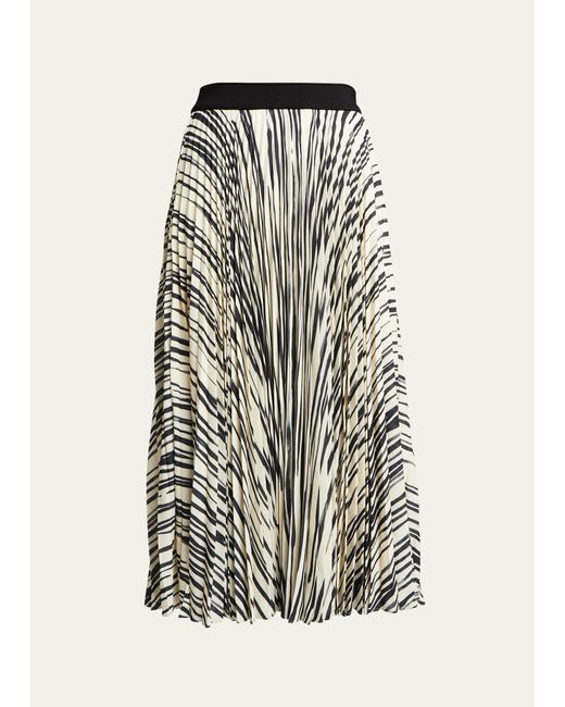 Proenza Schouler Korine Striped Pleated Midi Pull-On Skirt