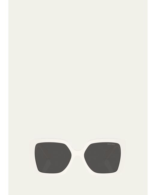 Miu Miu Logo Acetate Square Sunglasses