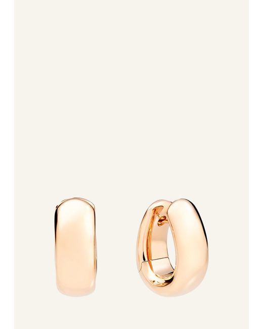 Pomellato Iconica 18k Rose Gold Huggie Hoop Earrings