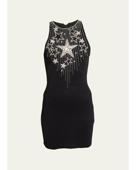 Balmain Star Crystal-Embellished Body-Con Mini Dress