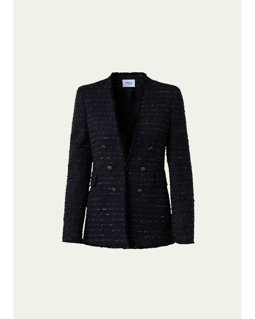 Akris Punto Denim Tweed Tailored Jacket