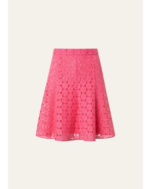 Akris Punto Dot Guipure Lace Flared Skirt
