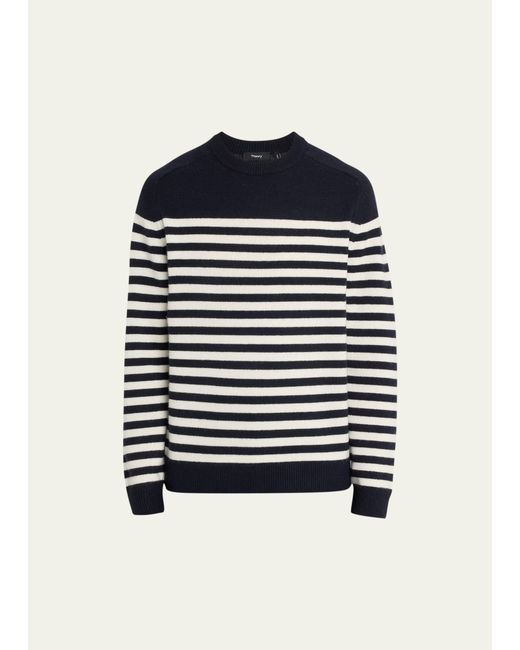 Theory Latho Striped Wool-Cashmere Sweater