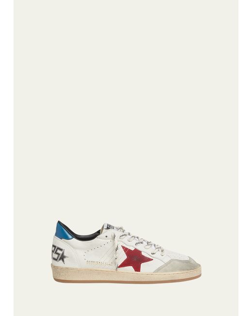 Golden Goose Ball-Star Leather Low-Top Sneakers