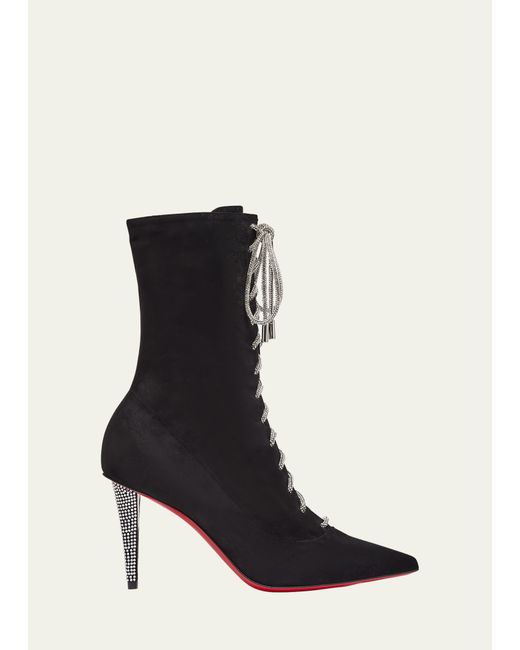 Christian Louboutin Astrid Suede Lace-Up Red Sole Booties