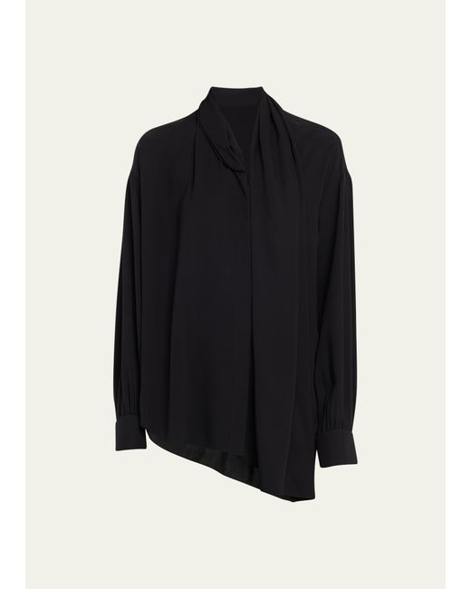 The Row Darnelle Silk Blouse with Neck Panel
