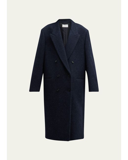 The Row Dhani Long Double-Breasted Wool Felted Coat