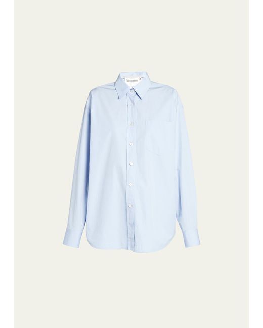Stella McCartney Oversized Button-Front Shirt with Chiffon Back