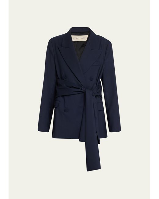 Heirlome Ines Double-Breasted Belted Wool Blazer
